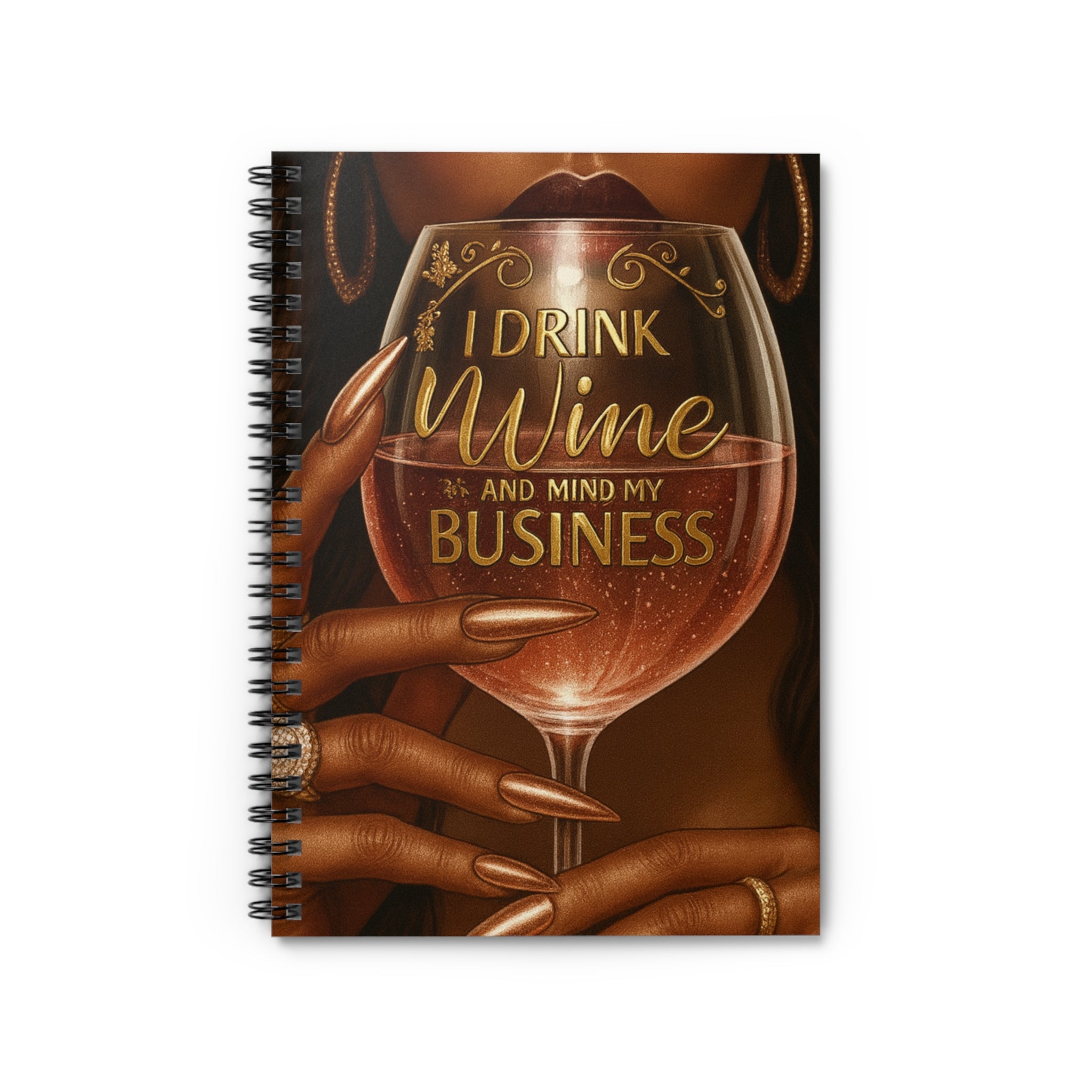 Wine-Themed Spiral Notebook for Entrepreneurs, Elegant Notepad for Wine Lovers, Gift for Friends, Office Supplies, Funny Wine Journal