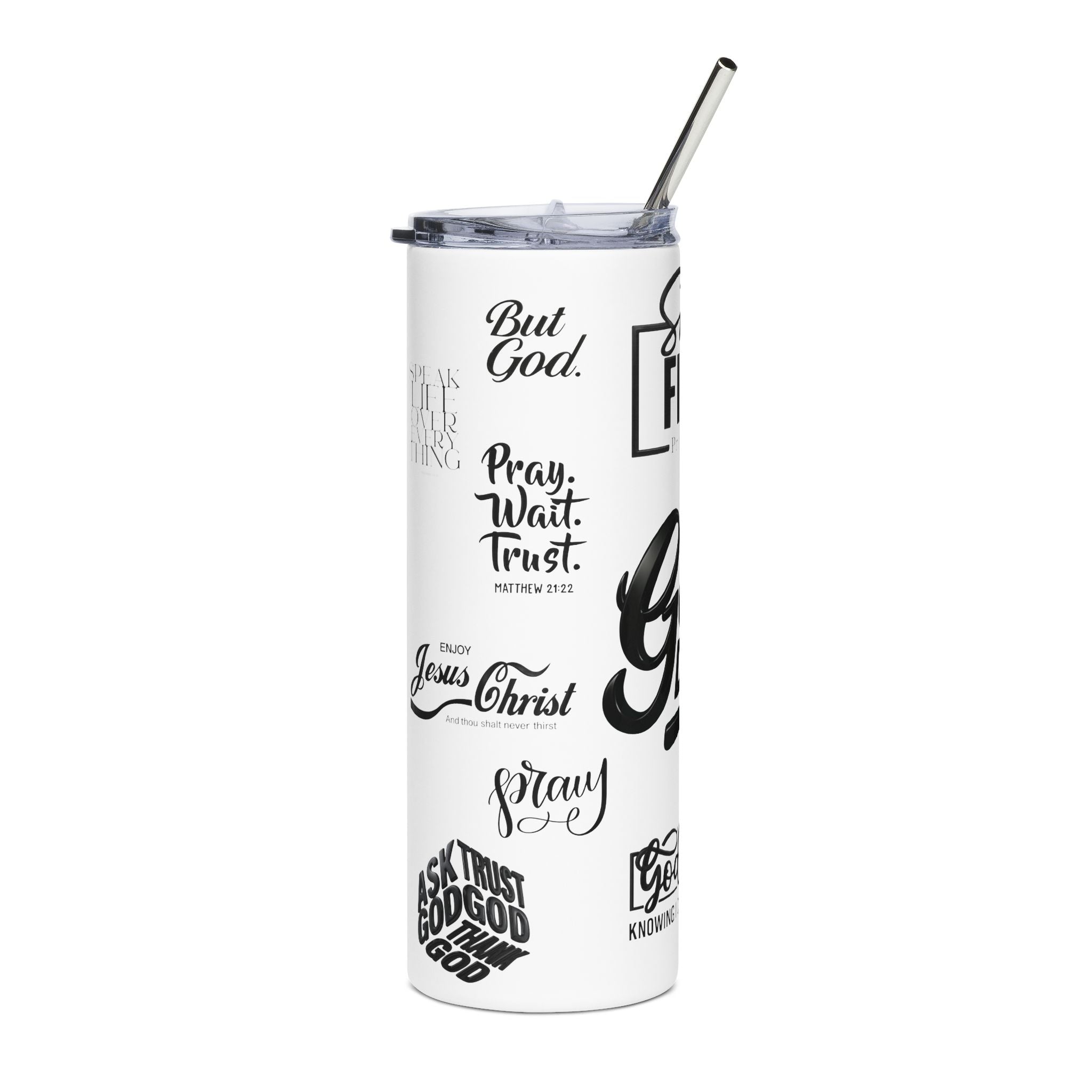 Fierce Faith Stainless Steel Tumbler, Christian Travel Mug, Inspirational Drinkware, Motivational Gifts, Stylish Hydration