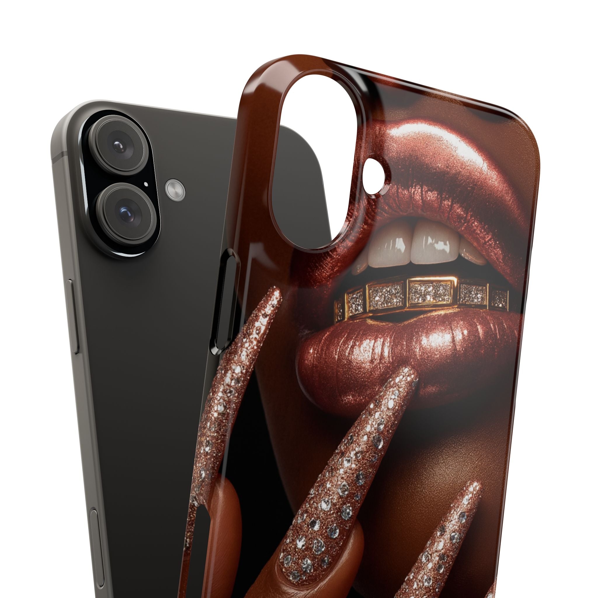 Stylish Slim Phone Case: Chic Nail Art Design for Trendsetters, Phone Accessory, Gift for Her, Fashionable Phone Cover, Glamorous Tech Gear