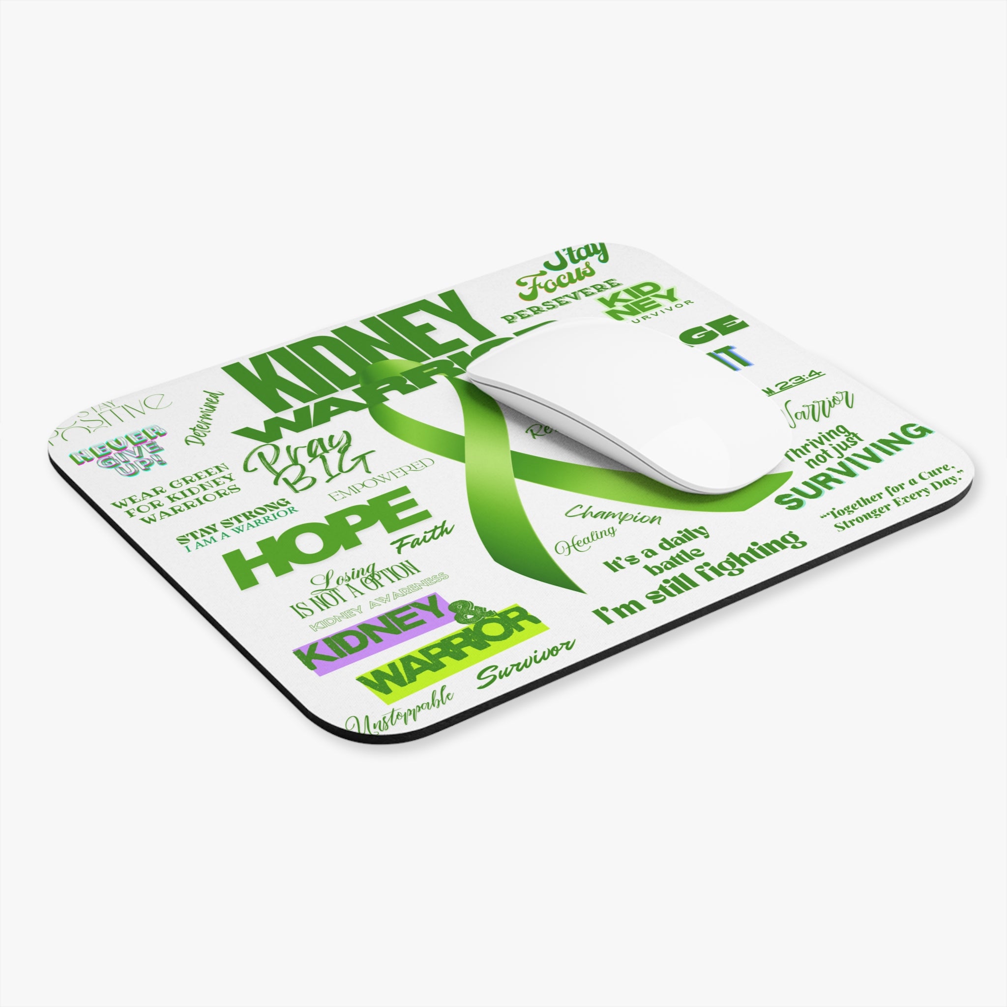 Kidney Warrior Mouse Pad - Empowering Office Gift, Positive Motivation Decor, Survivor Support, Encouragement Gift, Inspirational Workspace