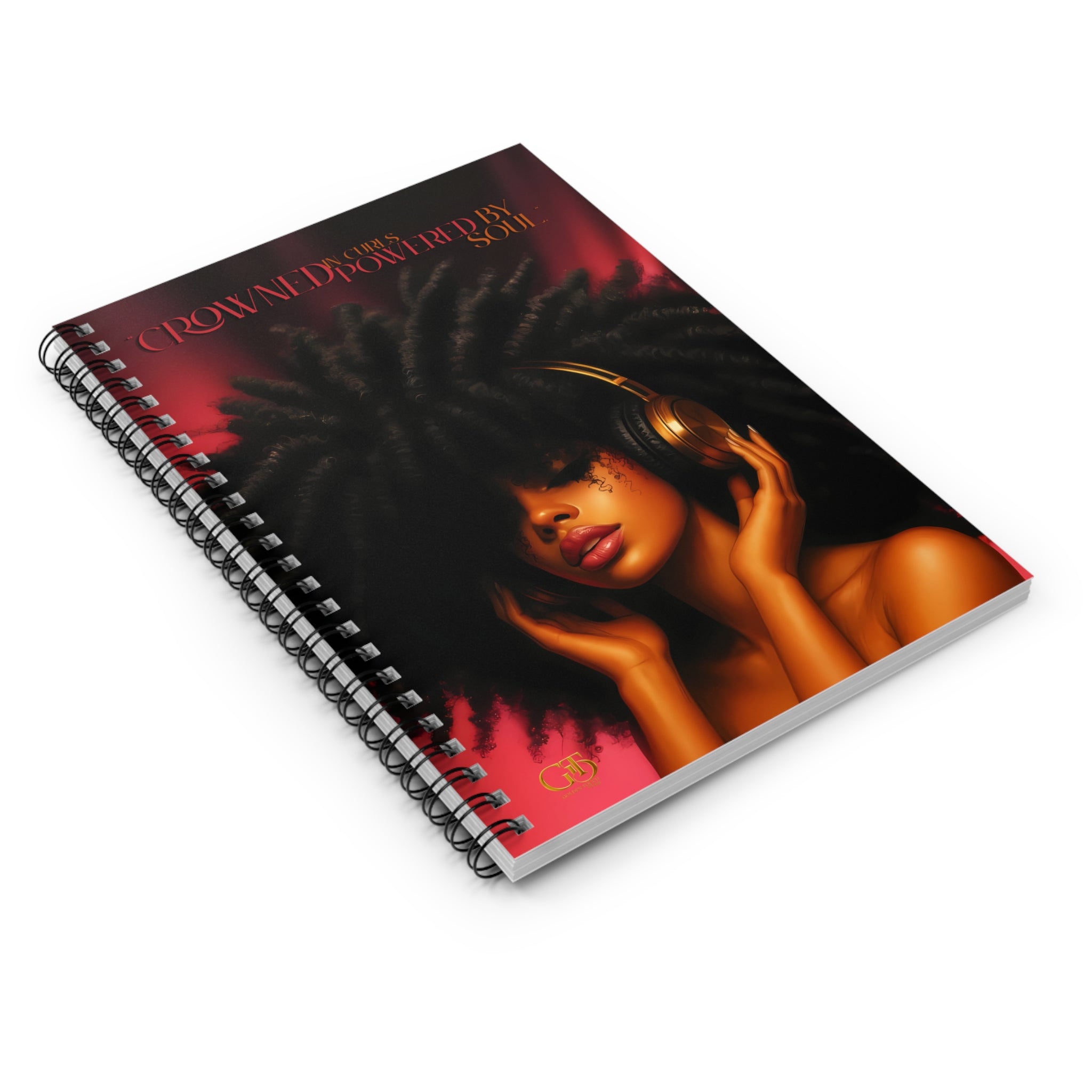 Crowned Beauty Spiral Notebook - Empowered by Soul, Art Journaling, Gift for Artists, Inspirational Stationery, Black Girl Magic
