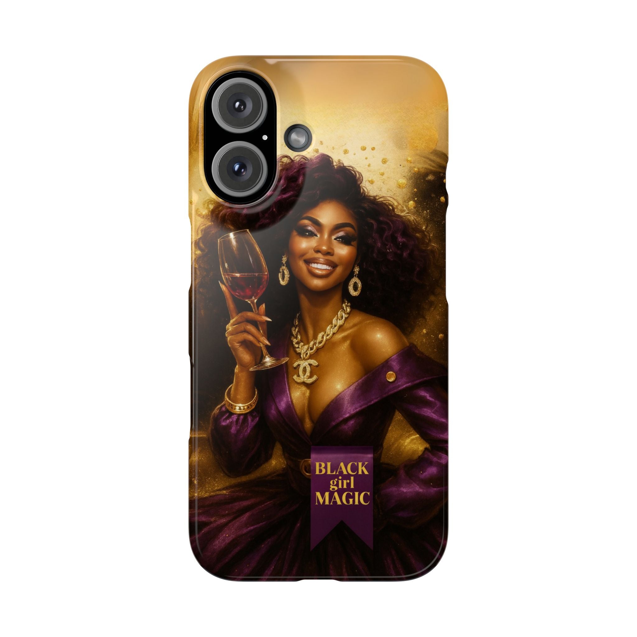 Chic Slim Phone Cases with 'Black Girl Magic' Design, Stylish Accessories, Gift for Her, Fashionable Mobile Covers, Empowering Phone Case