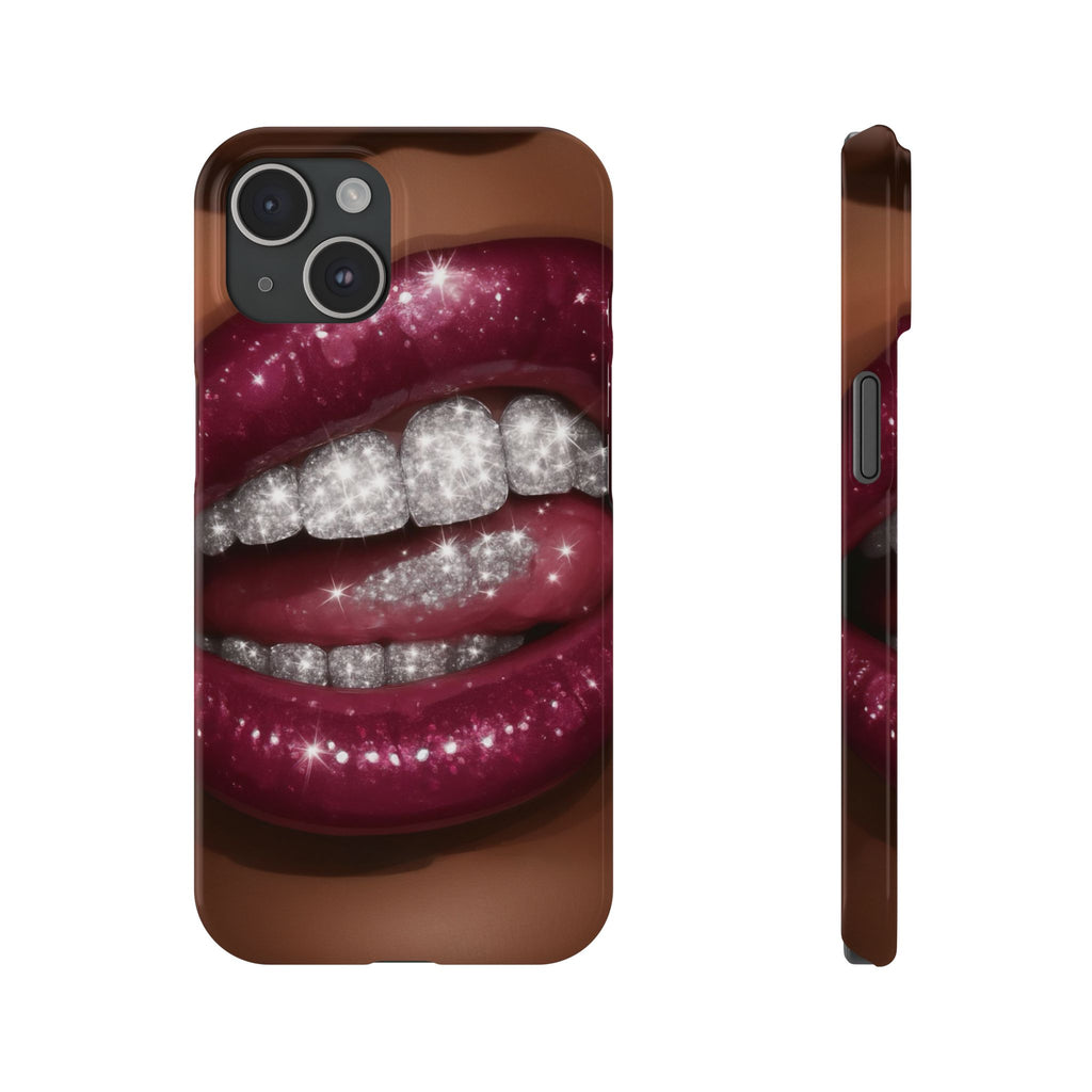 Glamorous Lip Art Phone Case | Trendy Slim Mobile Cover for Her | Perfect Gift for Makeup Lovers | Stylish Accessories