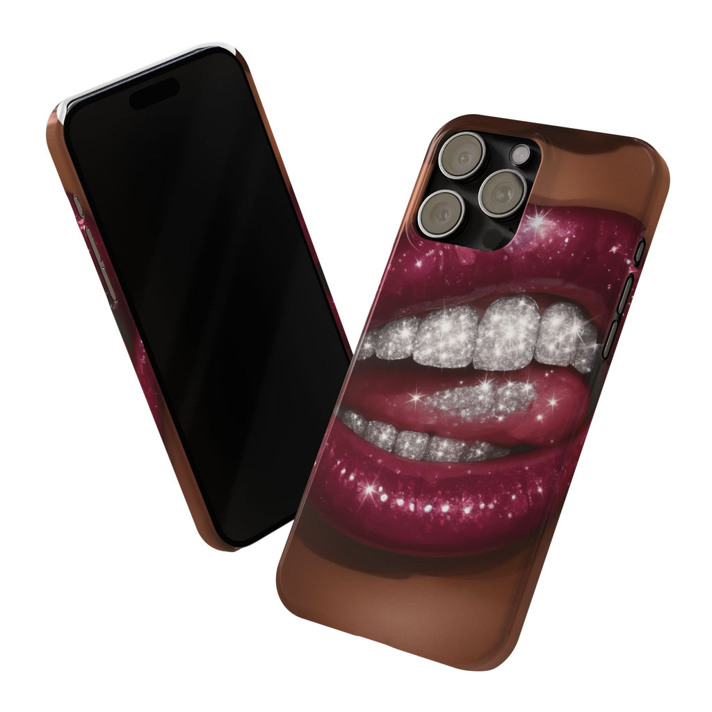 Glamorous Lip Art Phone Case | Trendy Slim Mobile Cover for Her | Perfect Gift for Makeup Lovers | Stylish Accessories