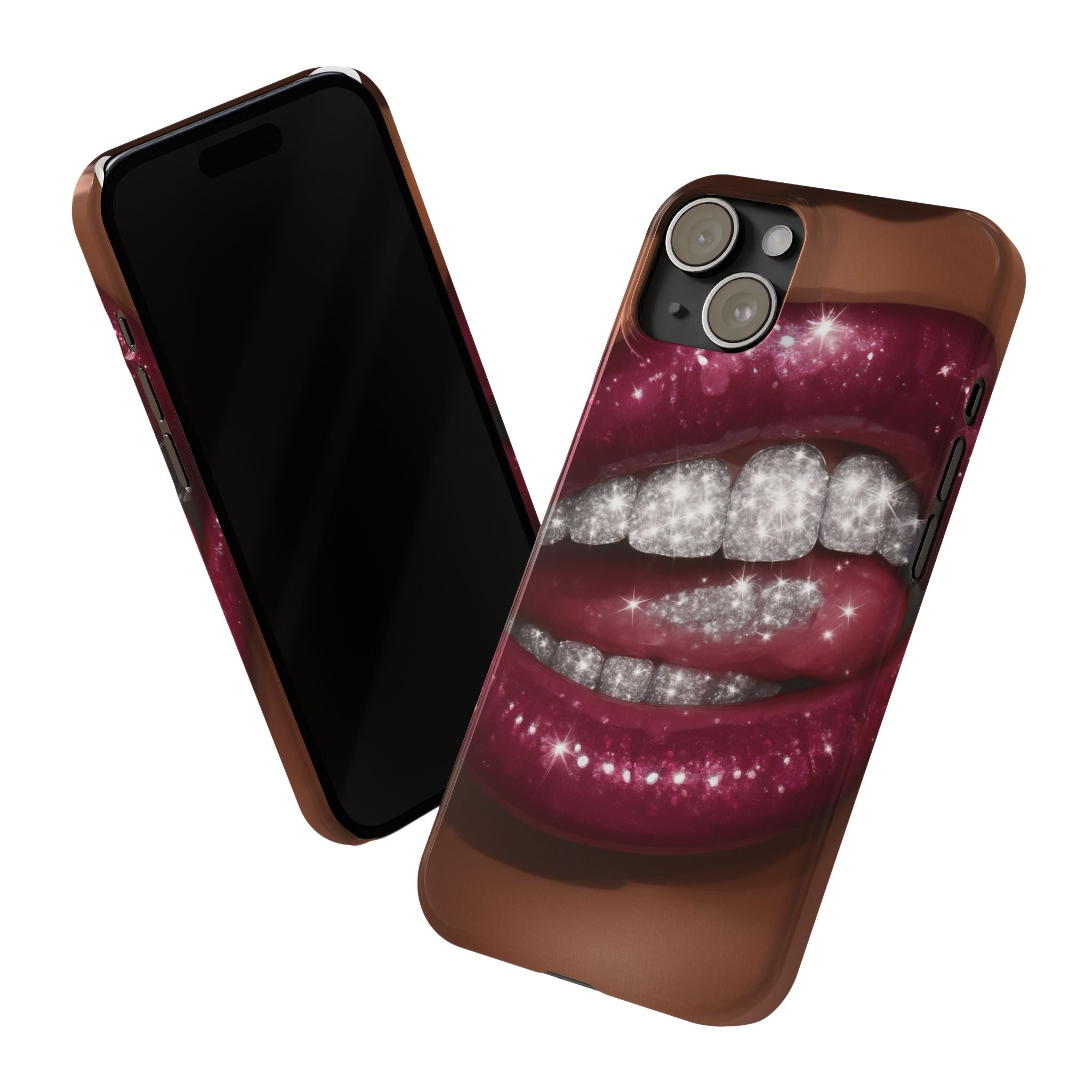 Glamorous Lip Art Phone Case | Trendy Slim Mobile Cover for Her | Perfect Gift for Makeup Lovers | Stylish Accessories