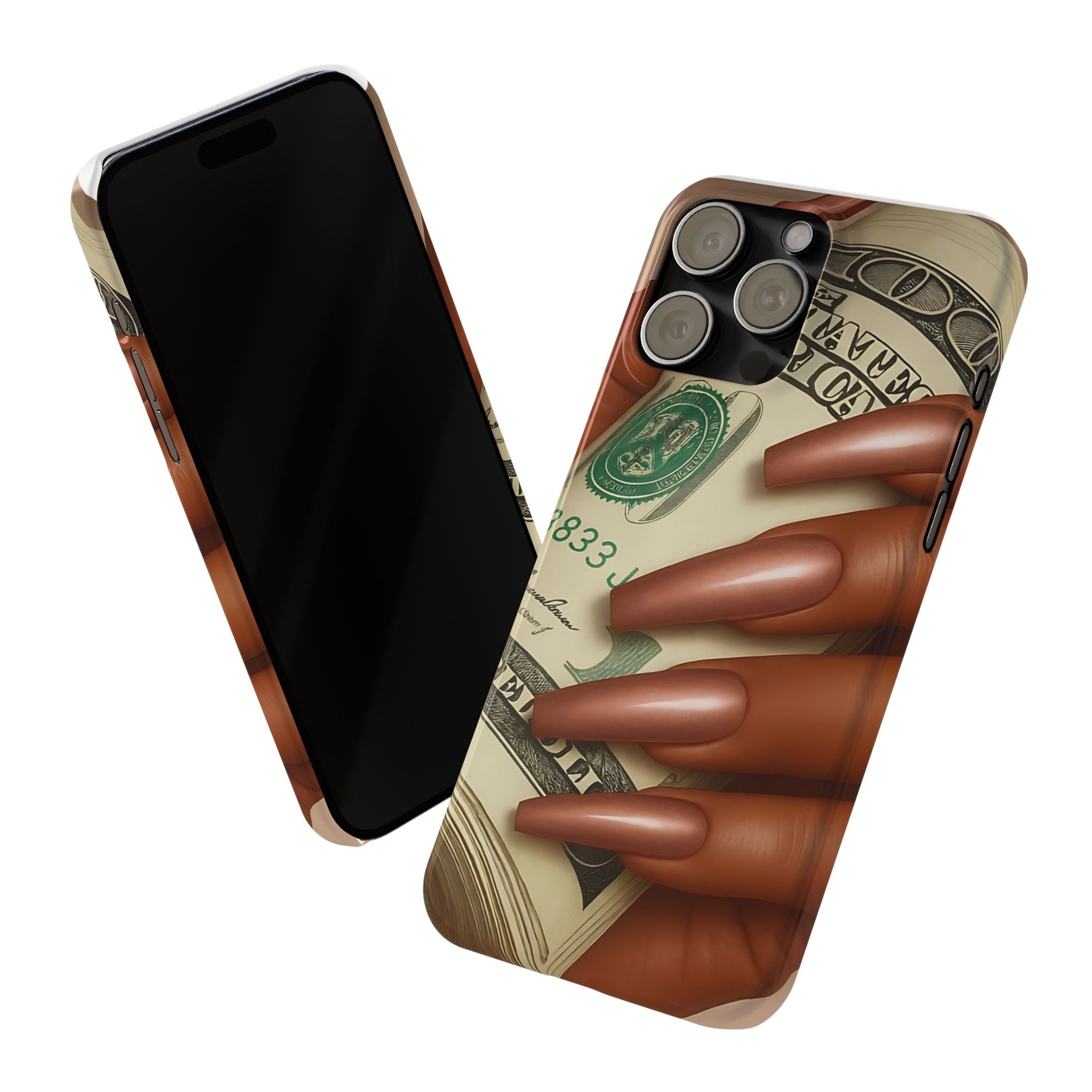 Stylish Slim Phone Case with Money Design, Chic Accessory, Trendy Gift, Phone Protector, Fashionable Tech Case