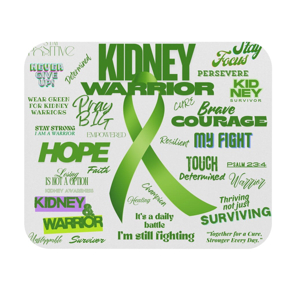 Kidney Warrior Mouse Pad - Empowering Office Gift, Positive Motivation Decor, Survivor Support, Encouragement Gift, Inspirational Workspace