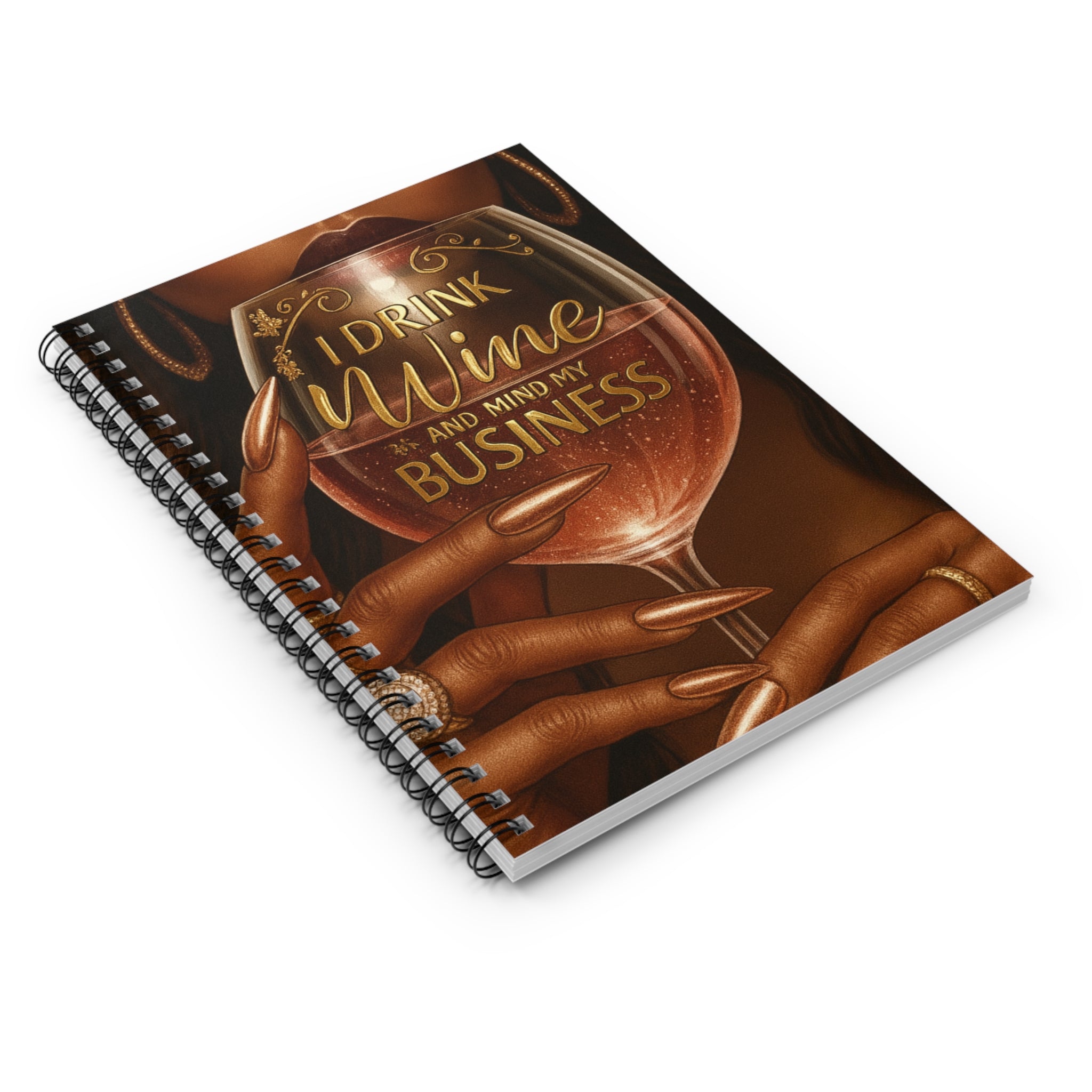 Wine-Themed Spiral Notebook for Entrepreneurs, Elegant Notepad for Wine Lovers, Gift for Friends, Office Supplies, Funny Wine Journal