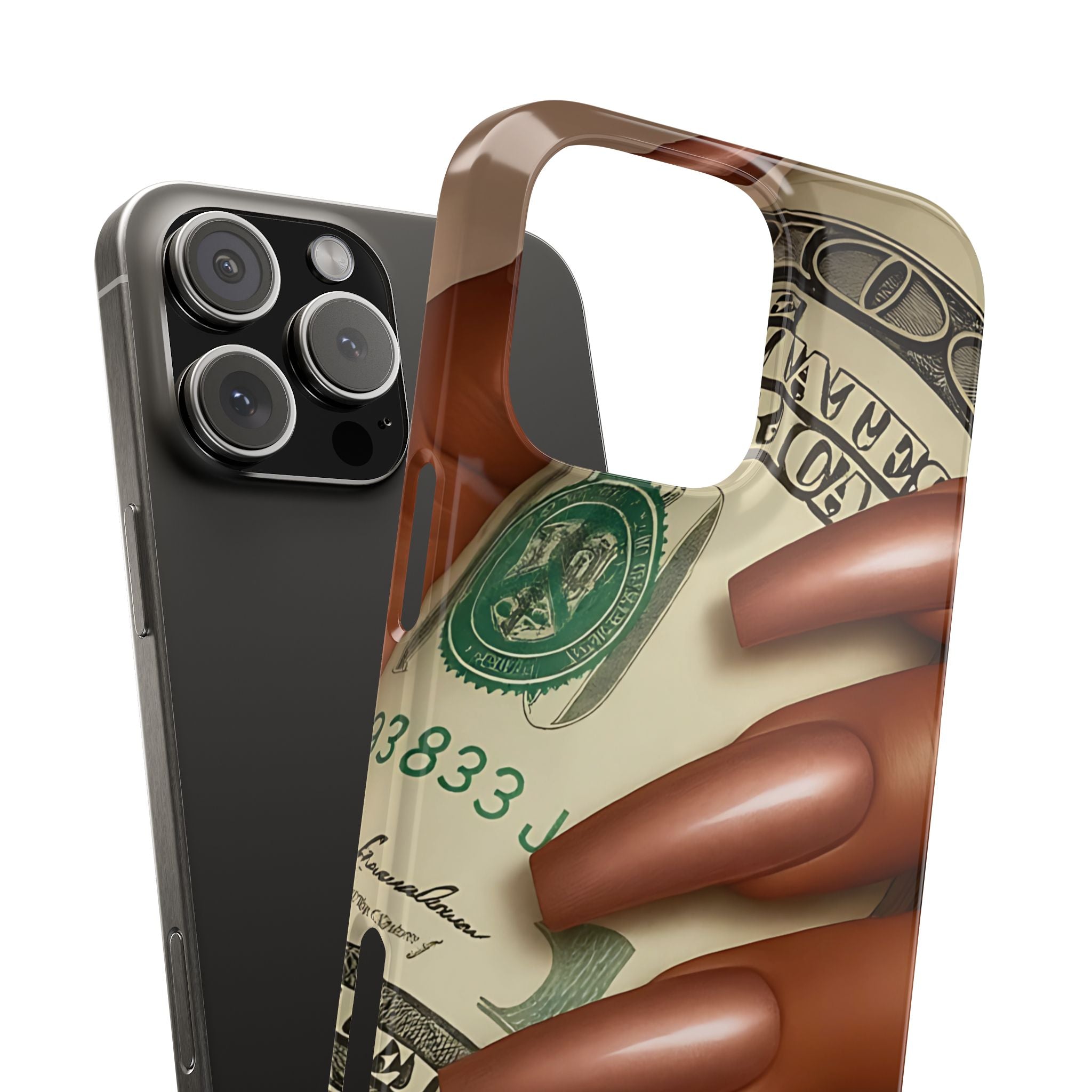 Stylish Slim Phone Case with Money Design, Chic Accessory, Trendy Gift, Phone Protector, Fashionable Tech Case