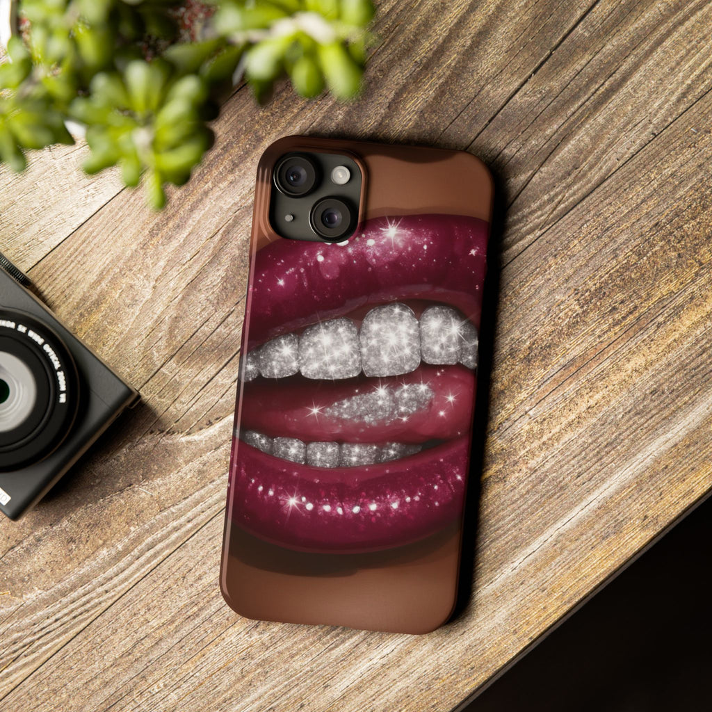 Glamorous Lip Art Phone Case | Trendy Slim Mobile Cover for Her | Perfect Gift for Makeup Lovers | Stylish Accessories