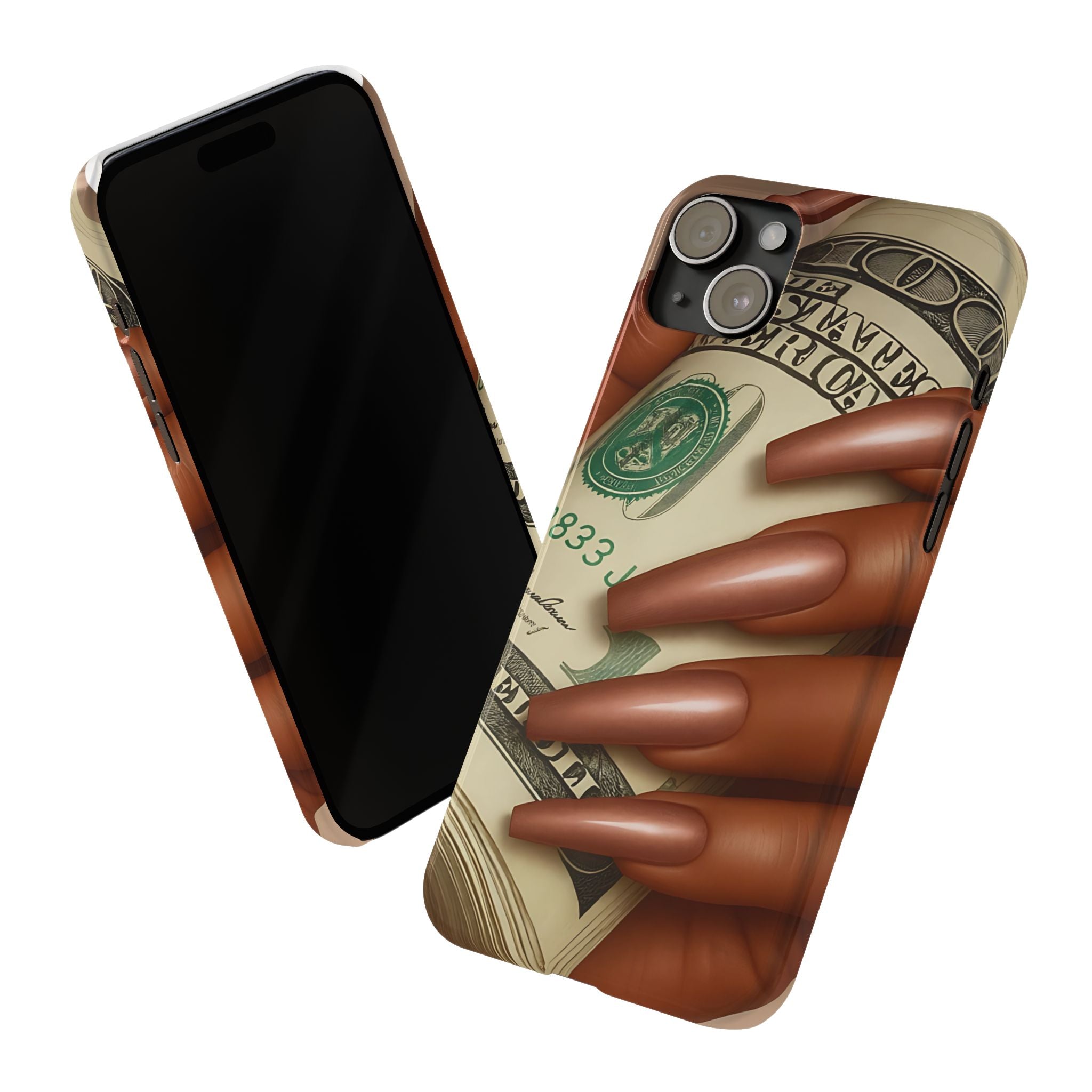 Stylish Slim Phone Case with Money Design, Chic Accessory, Trendy Gift, Phone Protector, Fashionable Tech Case