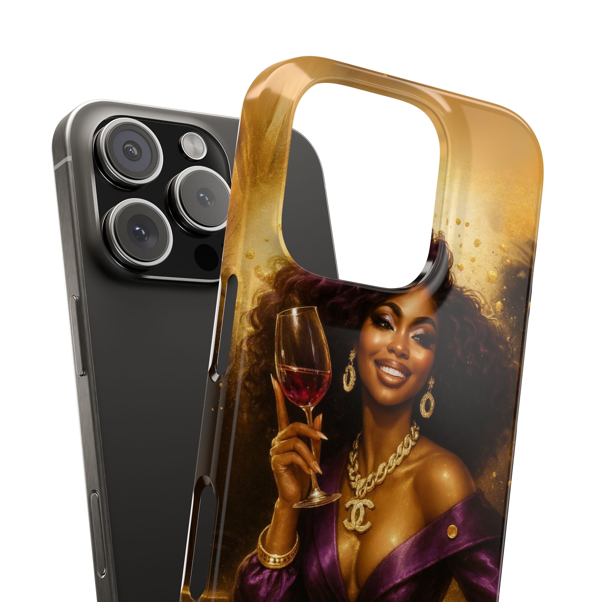 Chic Slim Phone Cases with 'Black Girl Magic' Design, Stylish Accessories, Gift for Her, Fashionable Mobile Covers, Empowering Phone Case