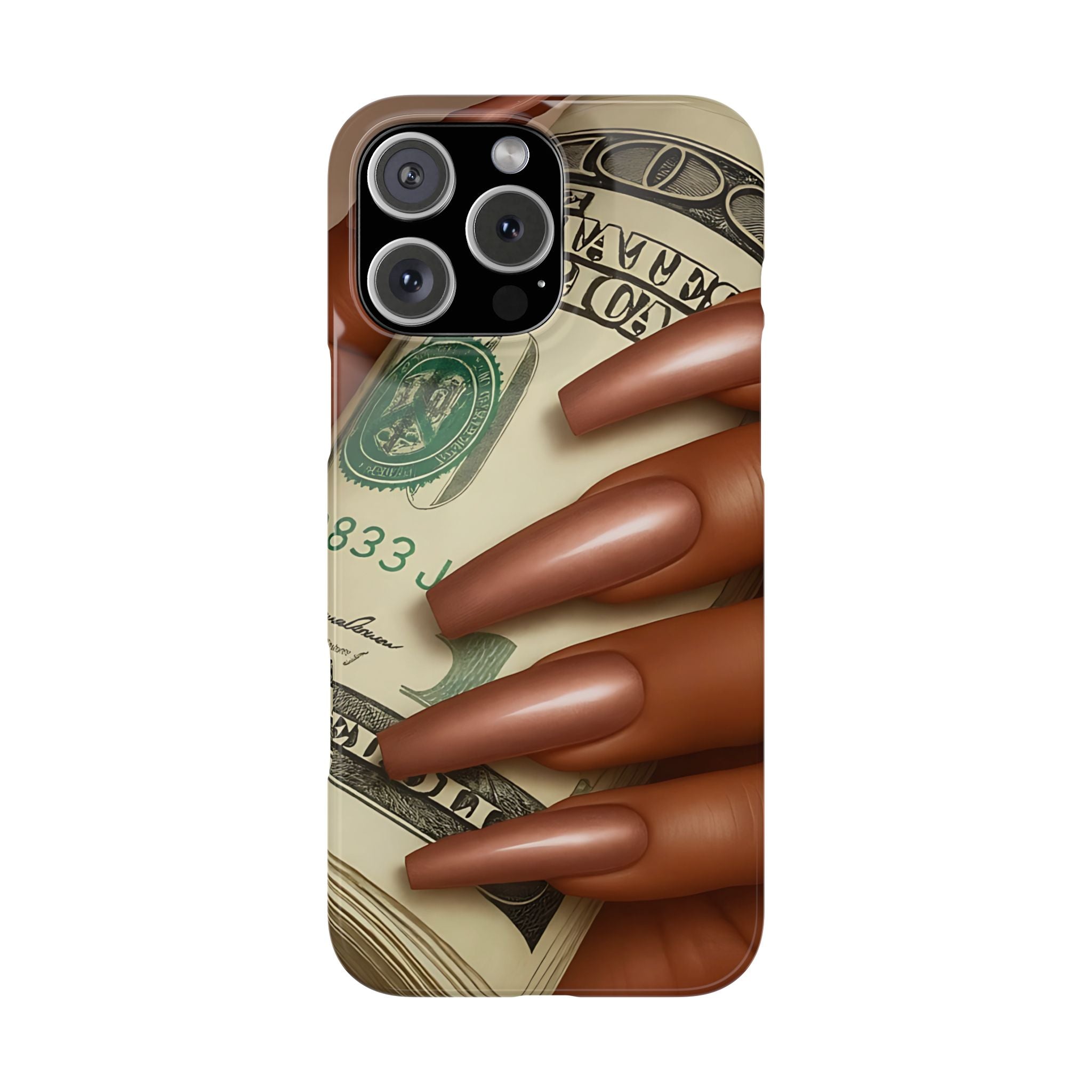 Stylish Slim Phone Case with Money Design, Chic Accessory, Trendy Gift, Phone Protector, Fashionable Tech Case