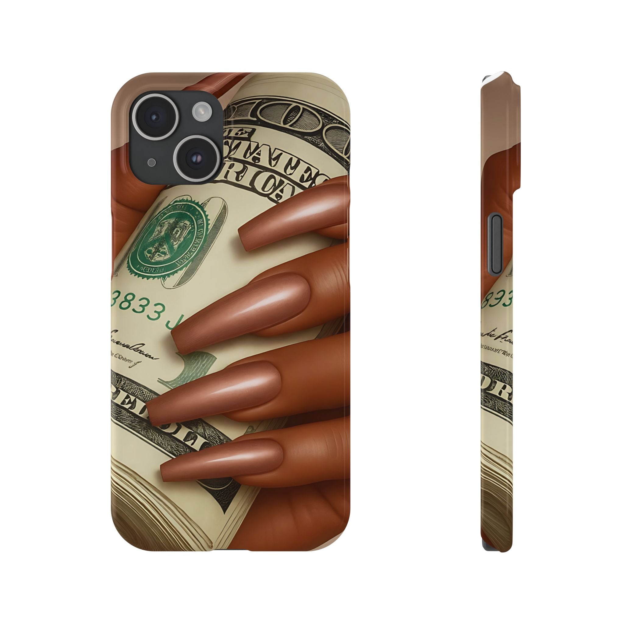 Stylish Slim Phone Case with Money Design, Chic Accessory, Trendy Gift, Phone Protector, Fashionable Tech Case