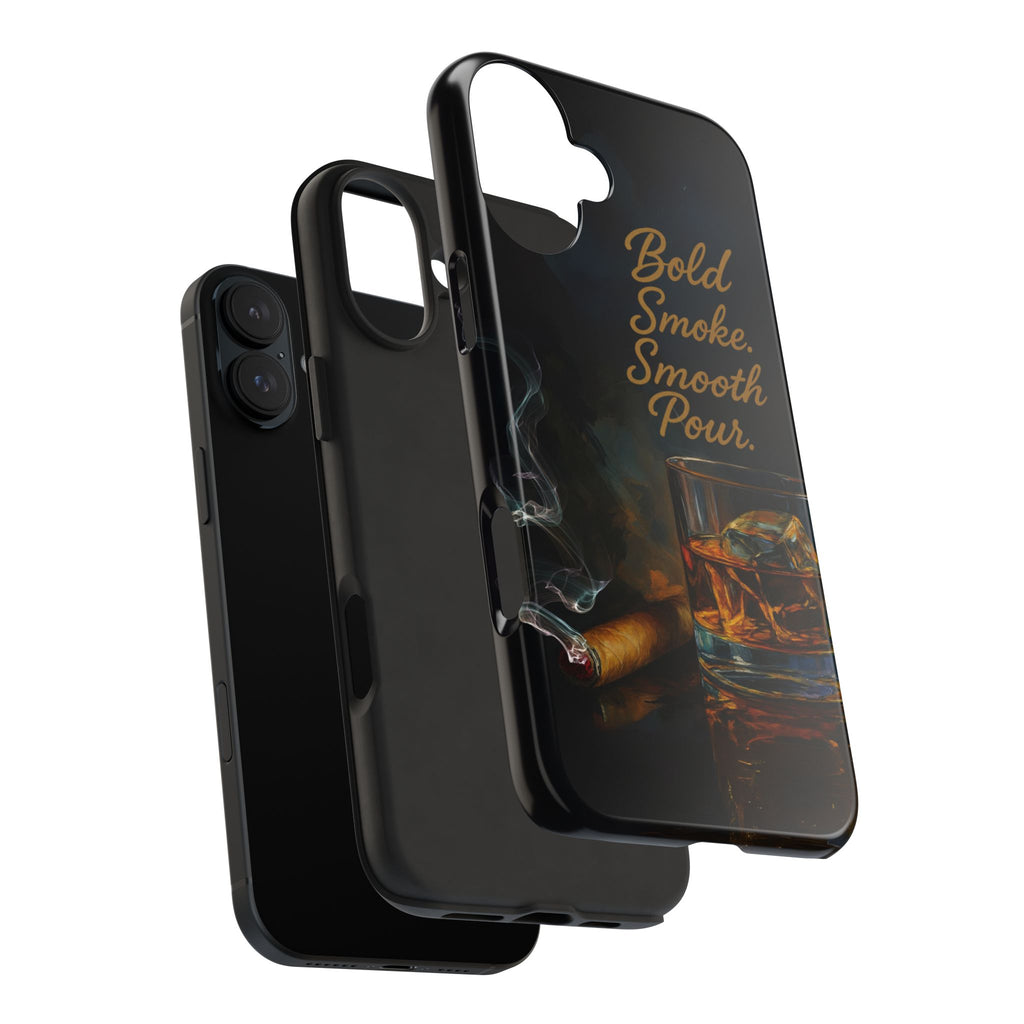 Bold Whiskey and Cigar Tough Phone Cases | Perfect Gift for Him | Unique Phone Accessory | Stylish Phone Protection | Alcohol Lover's Gift