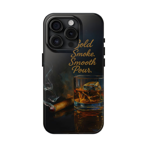 Bold Whiskey and Cigar Tough Phone Cases | Perfect Gift for Him | Unique Phone Accessory | Stylish Phone Protection | Alcohol Lover's Gift