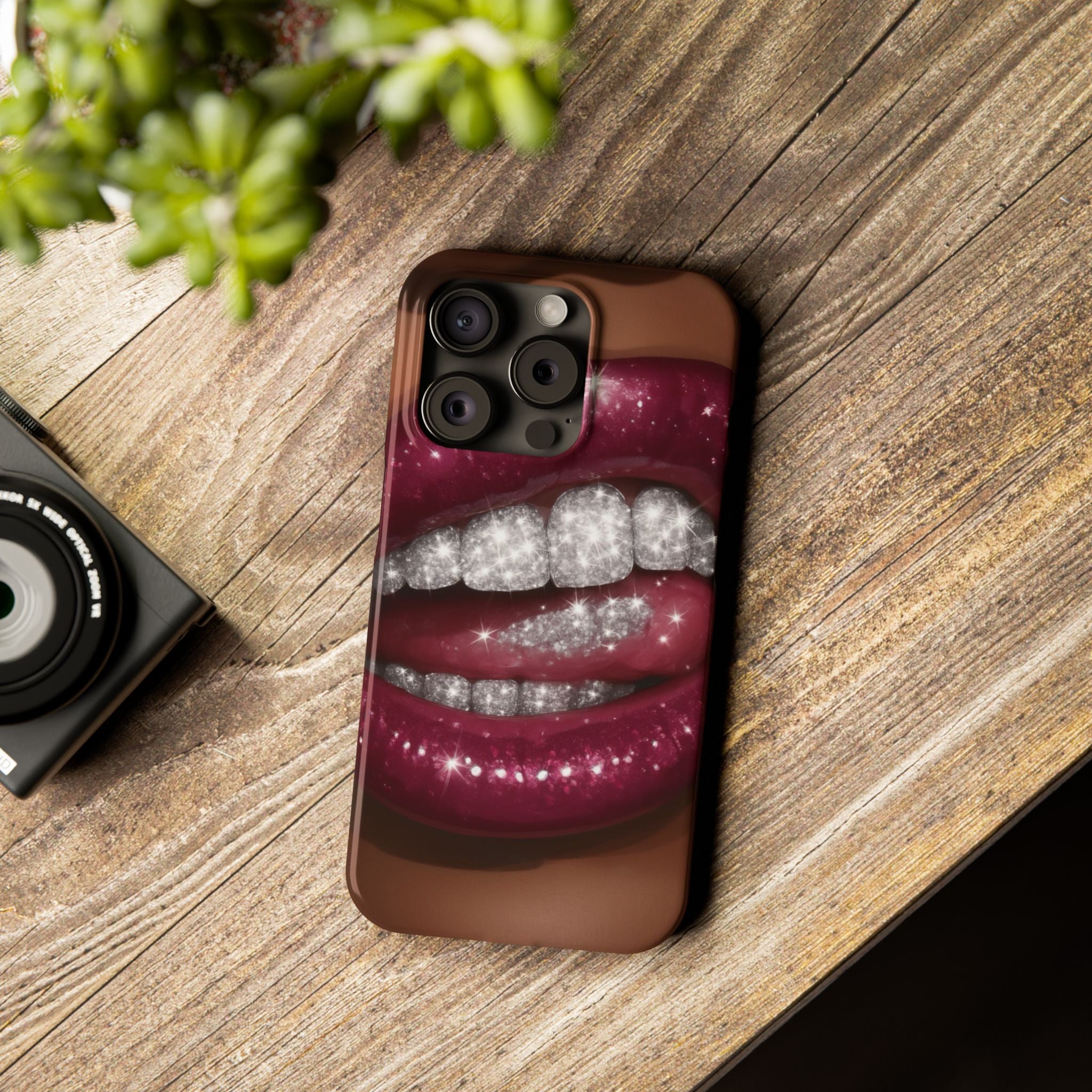 Glamorous Lip Art Phone Case | Trendy Slim Mobile Cover for Her | Perfect Gift for Makeup Lovers | Stylish Accessories