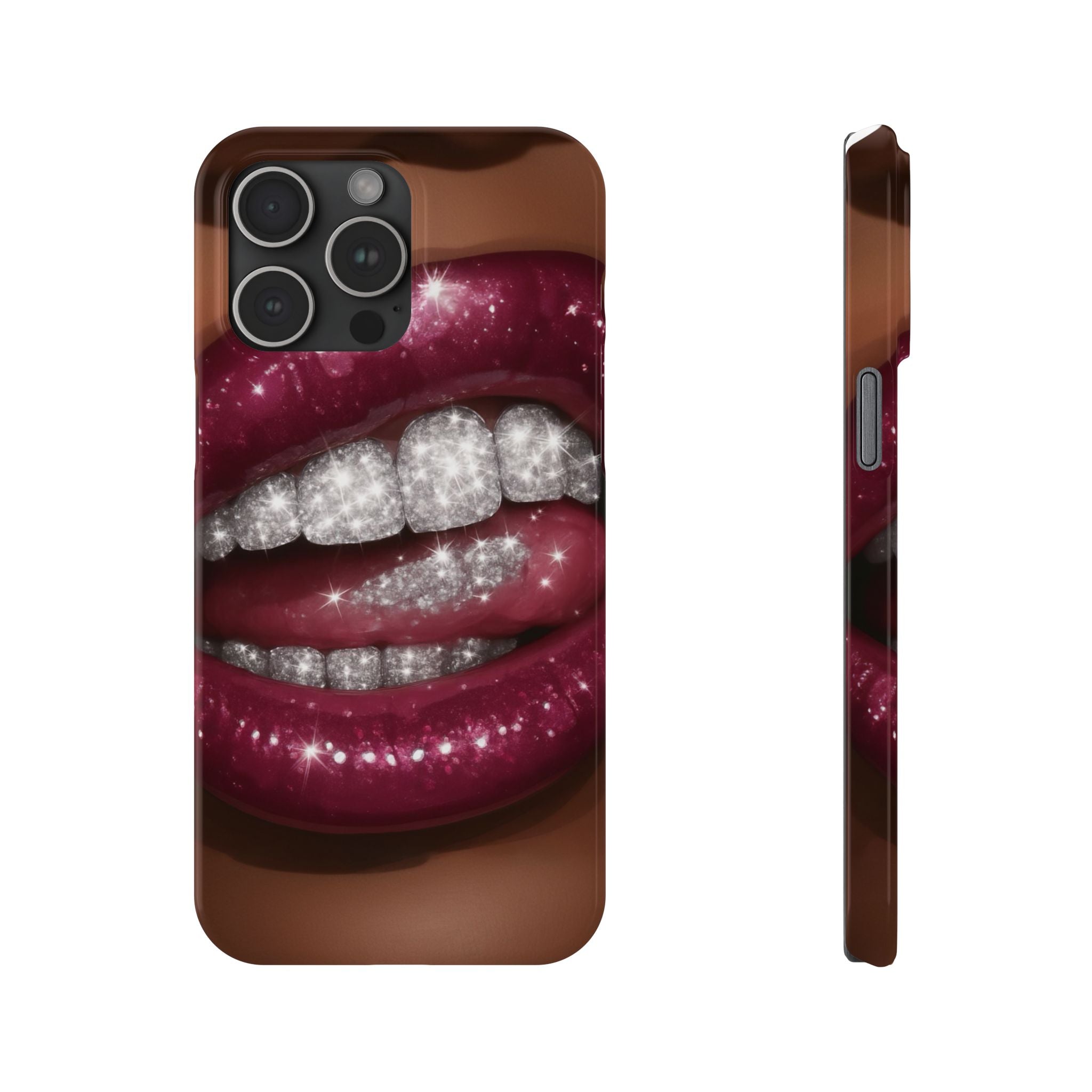 Glamorous Lip Art Phone Case | Trendy Slim Mobile Cover for Her | Perfect Gift for Makeup Lovers | Stylish Accessories