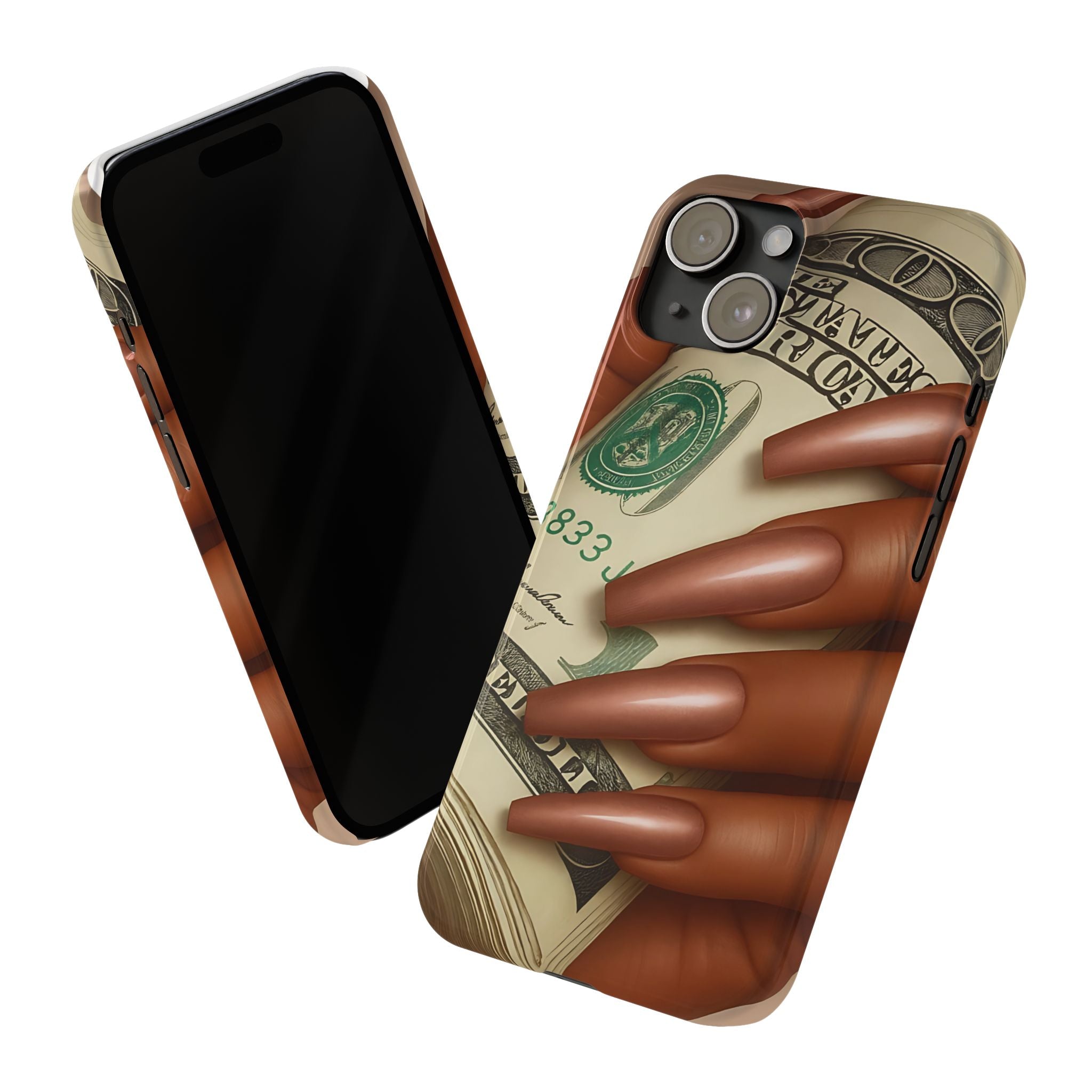 Stylish Slim Phone Case with Money Design, Chic Accessory, Trendy Gift, Phone Protector, Fashionable Tech Case