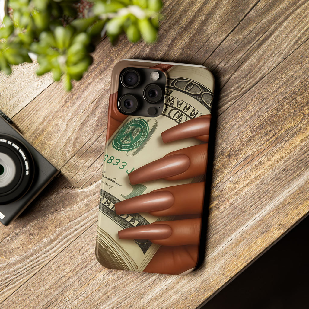 Stylish Slim Phone Case with Money Design, Chic Accessory, Trendy Gift, Phone Protector, Fashionable Tech Case