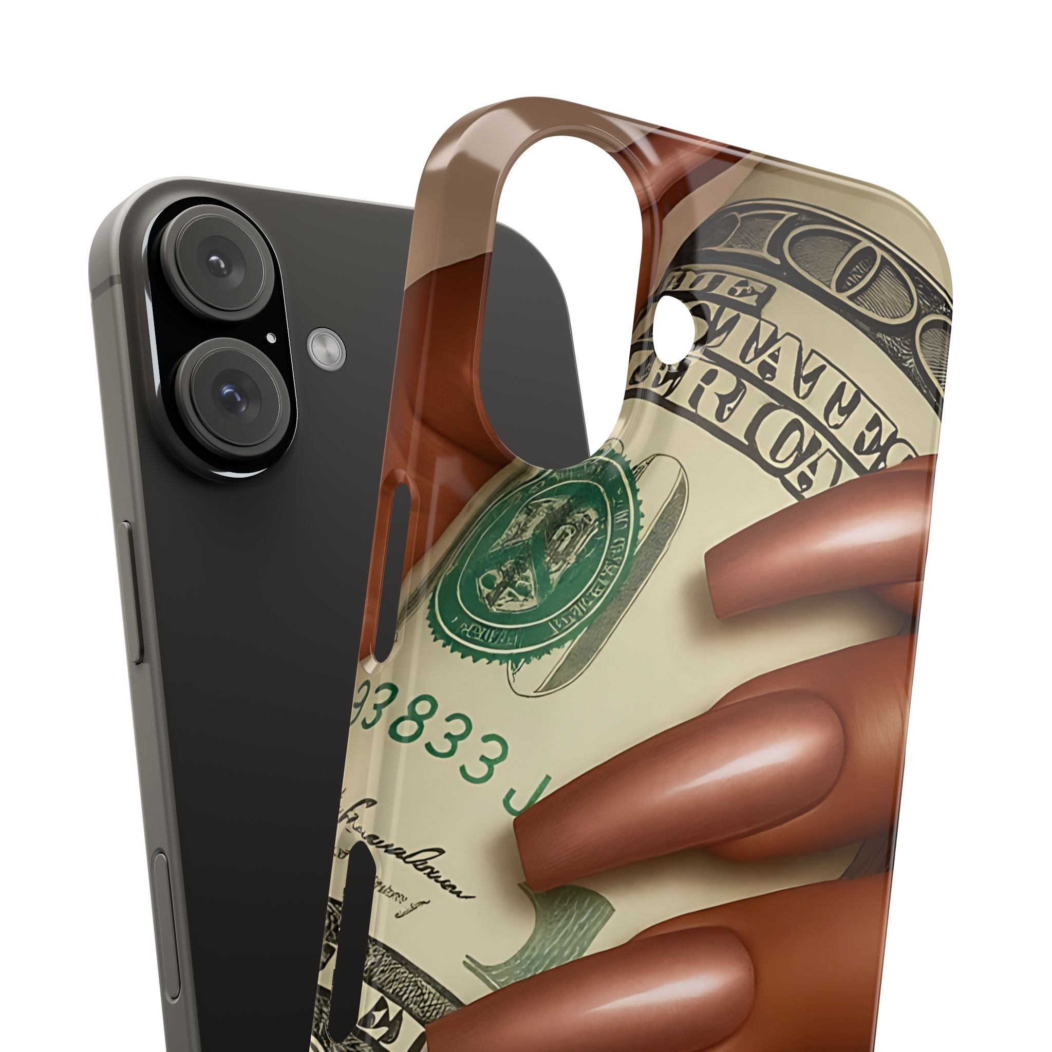 Stylish Slim Phone Case with Money Design, Chic Accessory, Trendy Gift, Phone Protector, Fashionable Tech Case