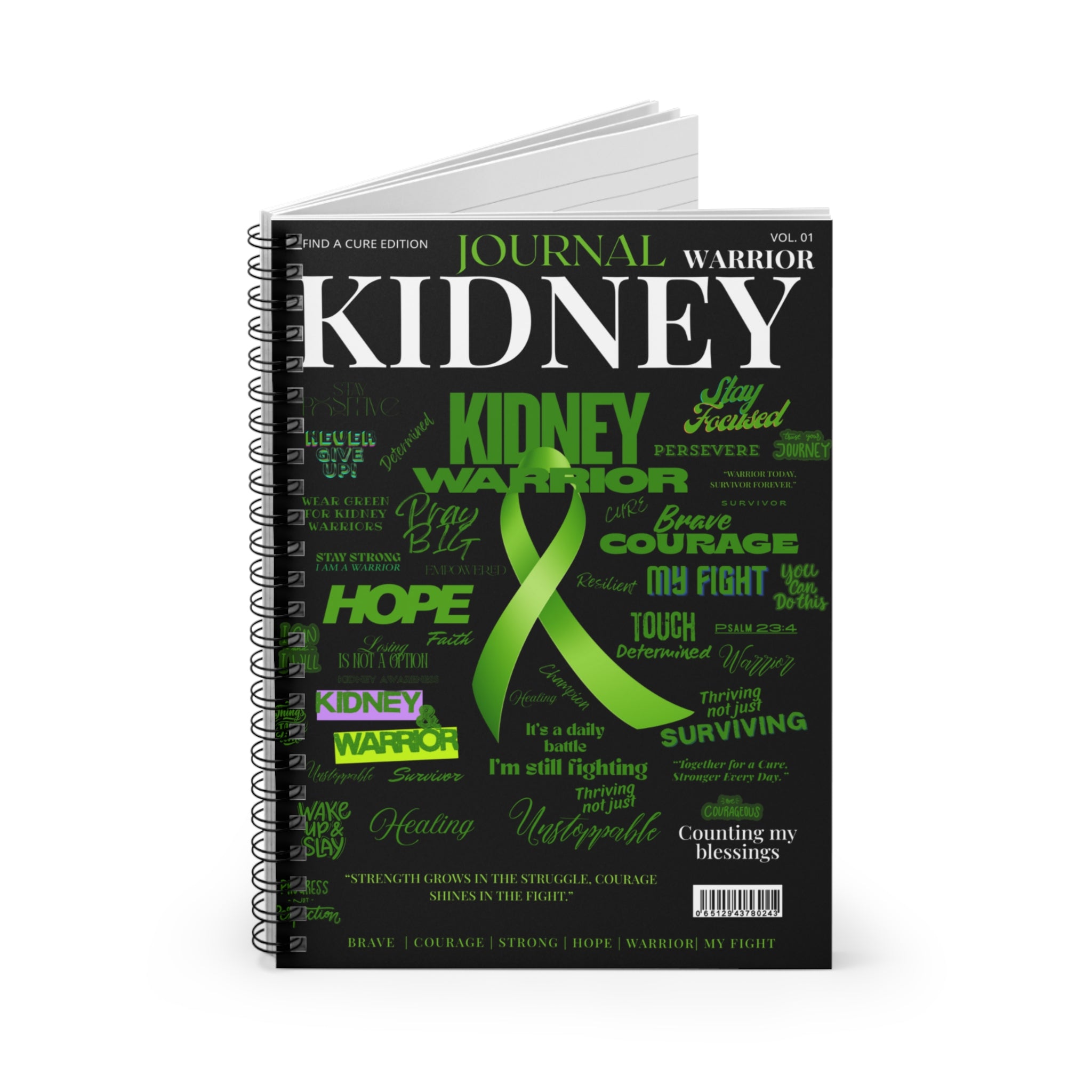 Kidney Warrior Inspirational Spiral Notebook | Motivational Journal | Gift for Kidney Disease Awareness | Empowerment Diary | [...]