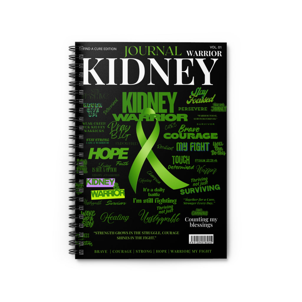 Kidney Warrior Inspirational Spiral Notebook | Motivational Journal | Gift for Kidney Disease Awareness | Empowerment Diary | [...]
