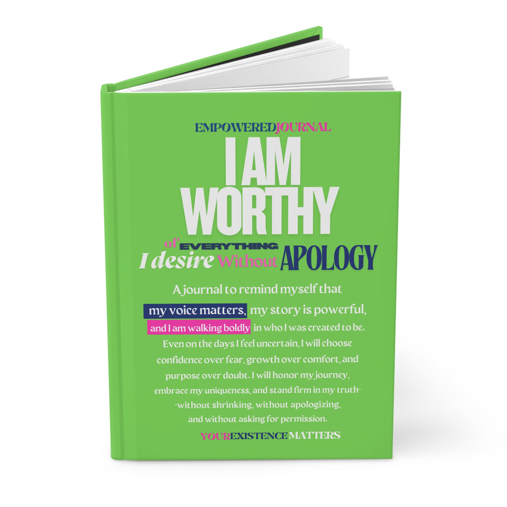 Affirmation Journal — "I Am Worthy" Hardcover Matte Self-Love Notebook