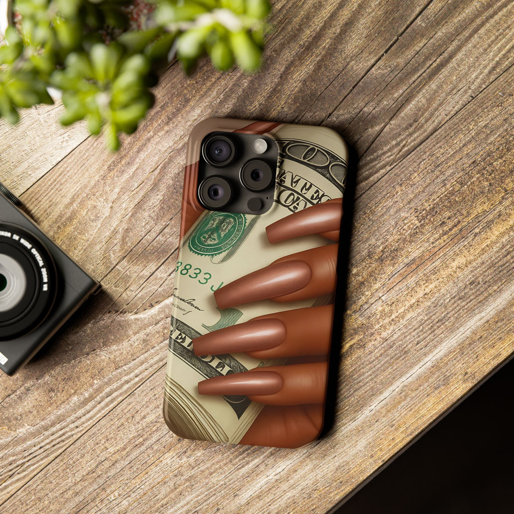 Stylish Slim Phone Case with Money Design, Chic Accessory, Trendy Gift, Phone Protector, Fashionable Tech Case