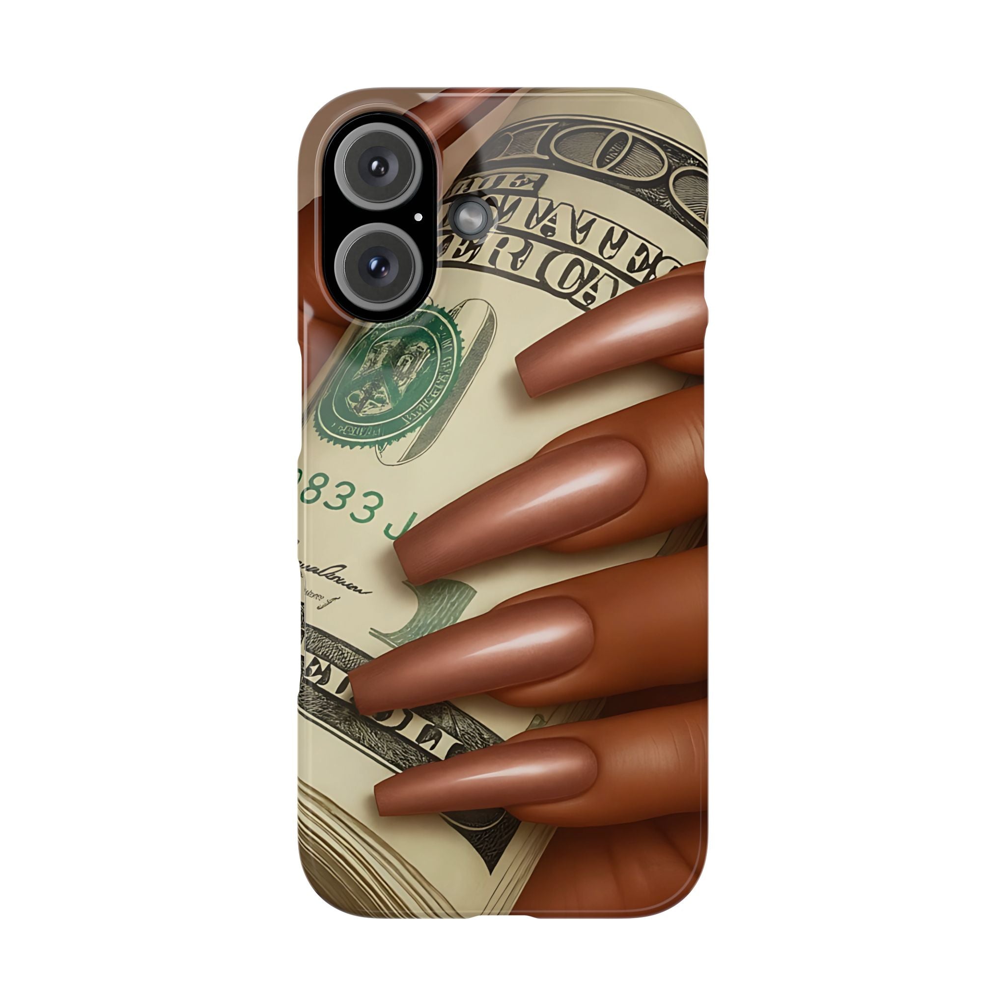 Stylish Slim Phone Case with Money Design, Chic Accessory, Trendy Gift, Phone Protector, Fashionable Tech Case
