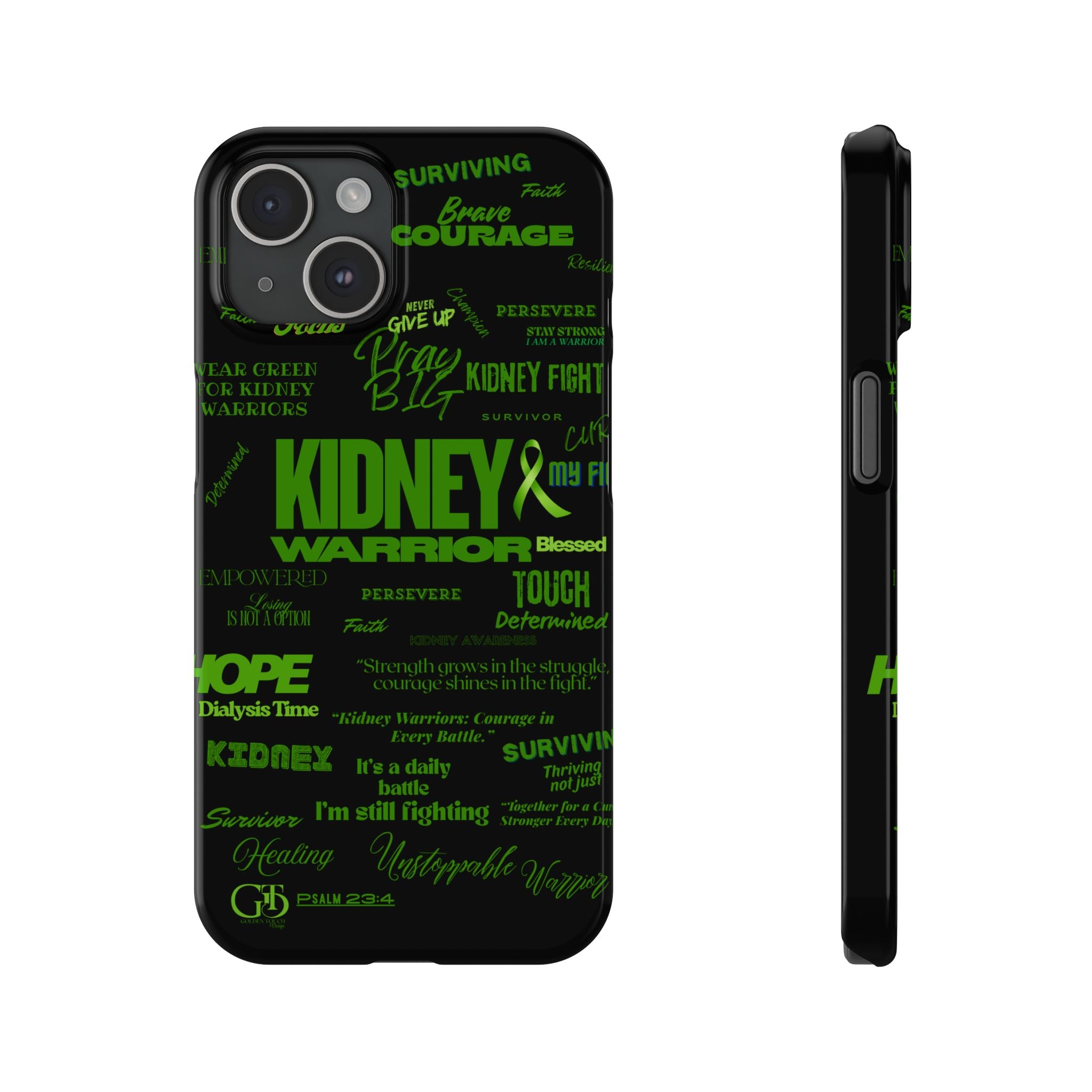 Kidney Warrior Slim Phone Case | Supportive Gift for Patients, Hope, Courage, Awareness, Fundraiser, Meaningful Decor
