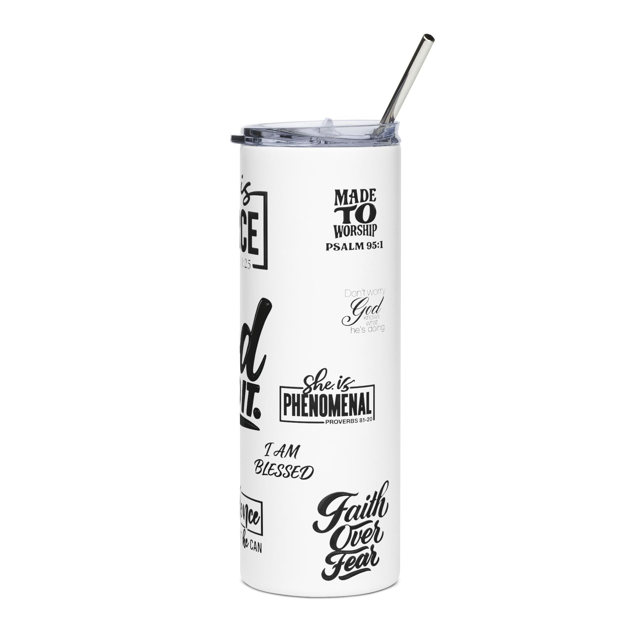 Fierce Faith Stainless Steel Tumbler, Christian Travel Mug, Inspirational Drinkware, Motivational Gifts, Stylish Hydration