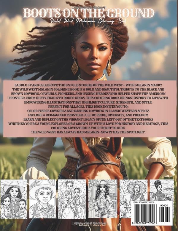Boots on the Ground: Wild West Melanin Coloring Book