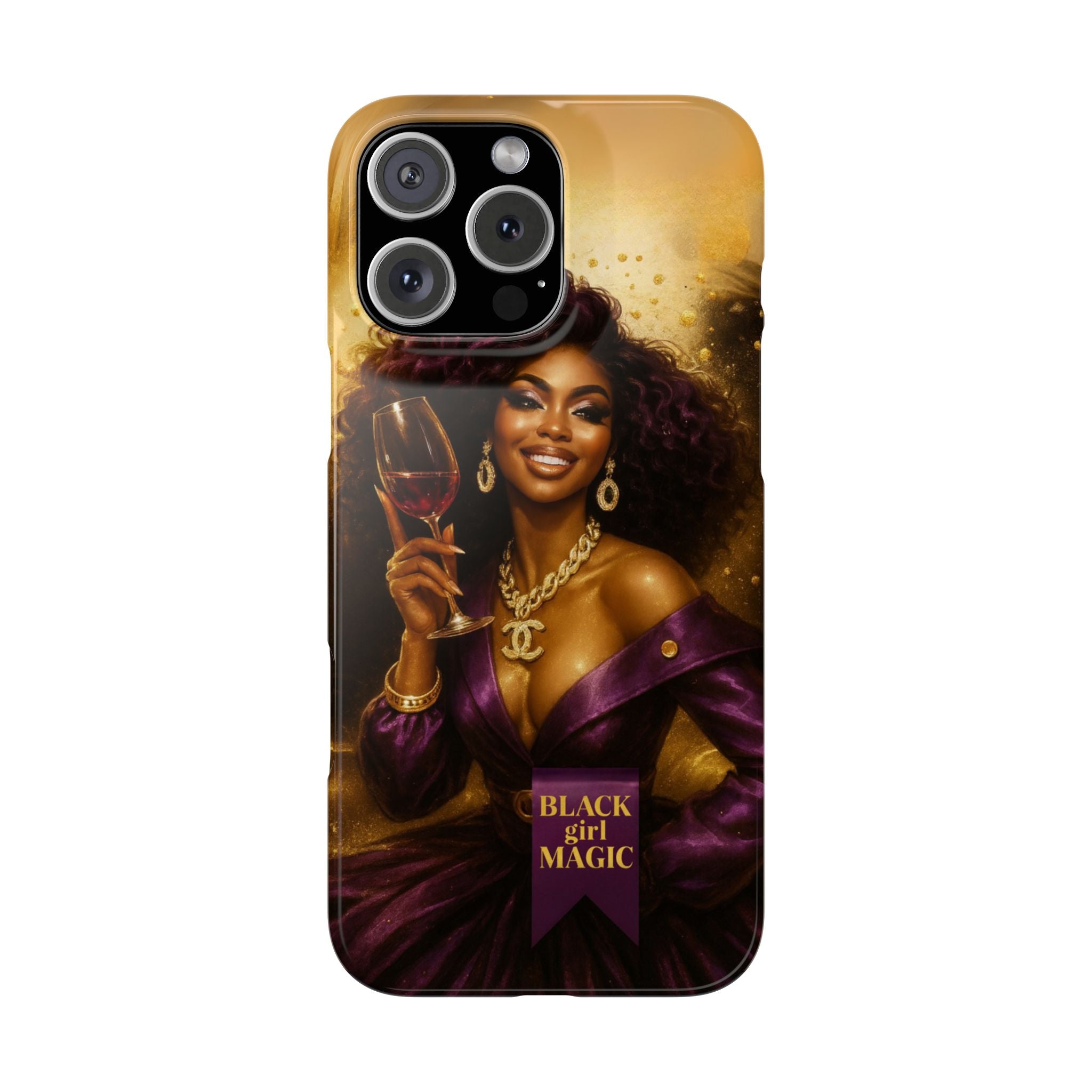 Chic Slim Phone Cases with 'Black Girl Magic' Design, Stylish Accessories, Gift for Her, Fashionable Mobile Covers, Empowering Phone Case