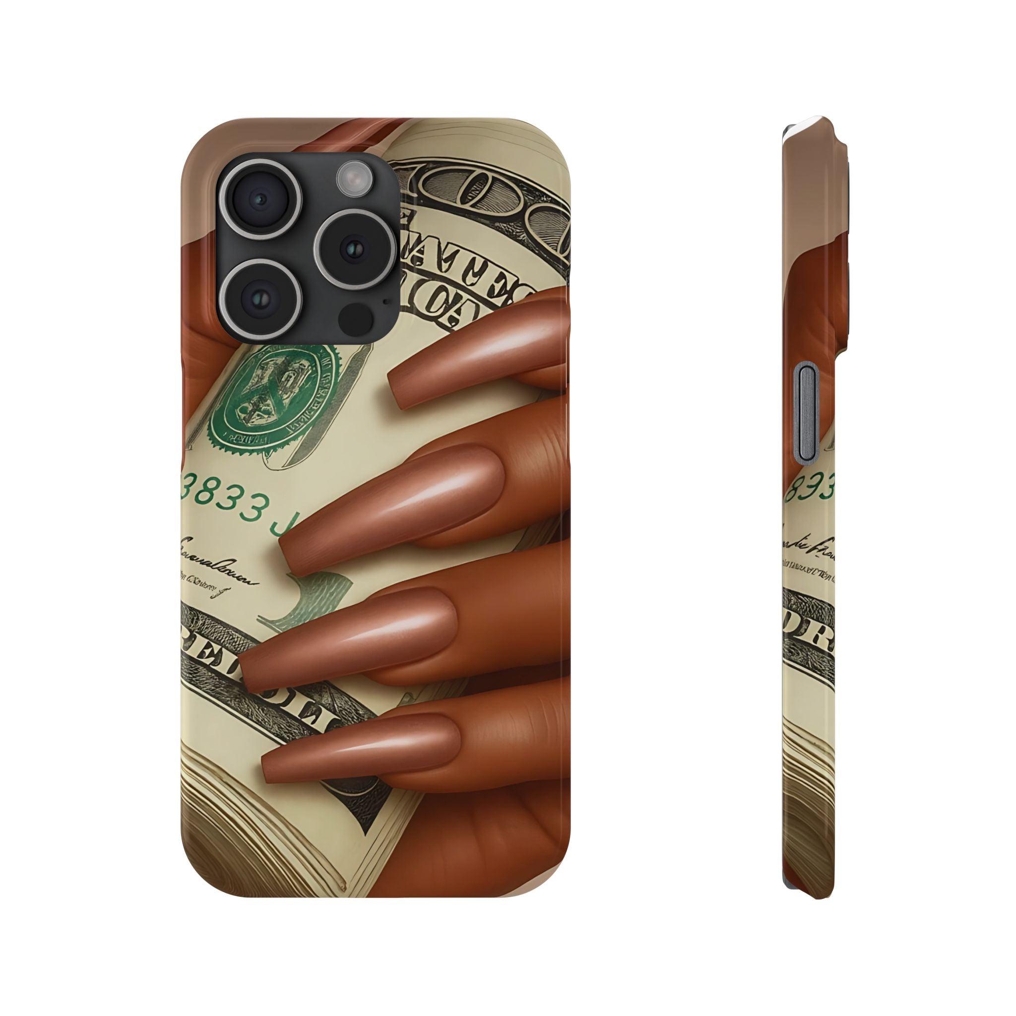 Stylish Slim Phone Case with Money Design, Chic Accessory, Trendy Gift, Phone Protector, Fashionable Tech Case