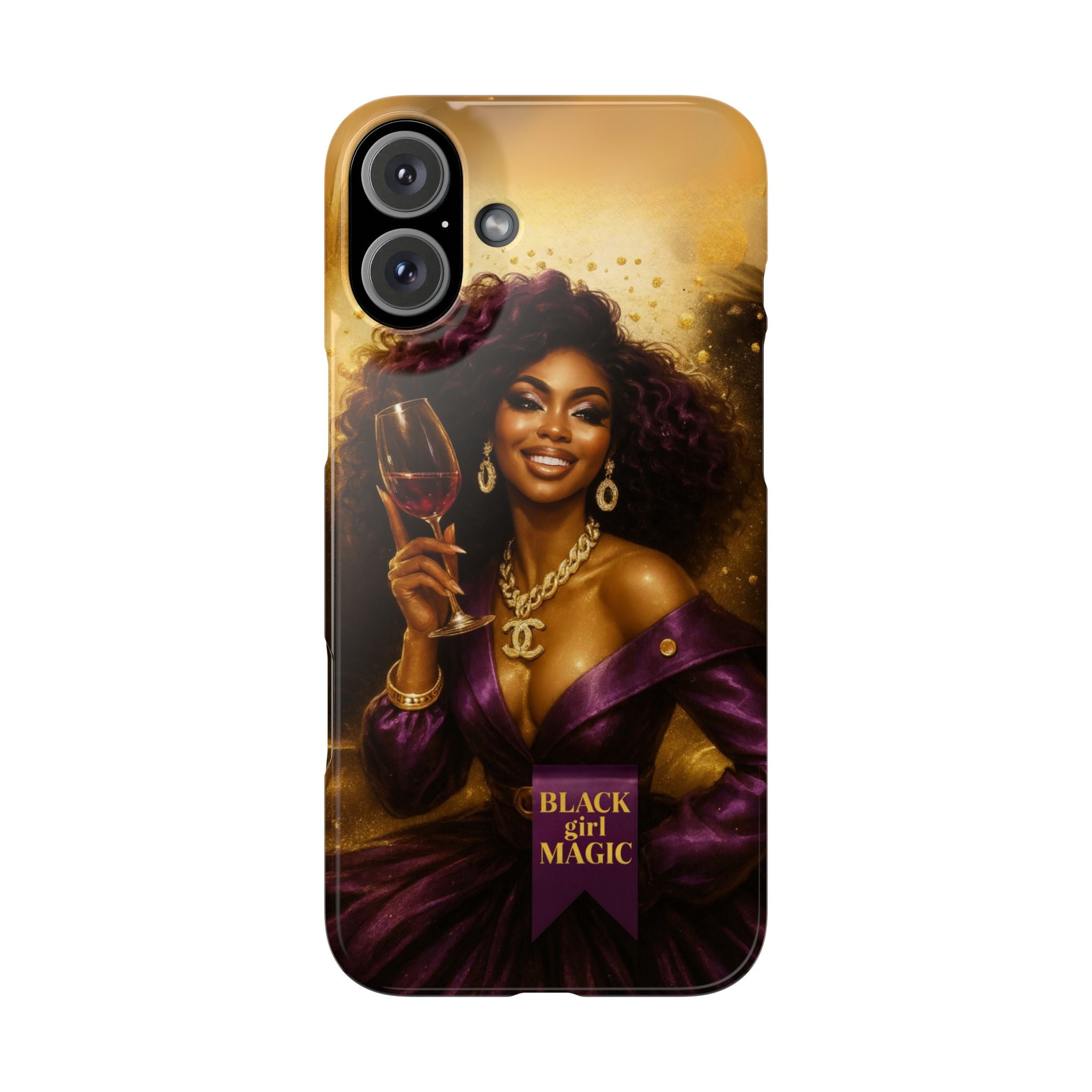 Chic Slim Phone Cases with 'Black Girl Magic' Design, Stylish Accessories, Gift for Her, Fashionable Mobile Covers, Empowering Phone Case