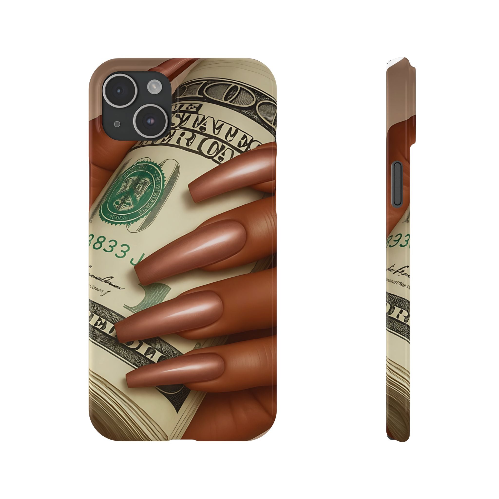 Stylish Slim Phone Case with Money Design, Chic Accessory, Trendy Gift, Phone Protector, Fashionable Tech Case