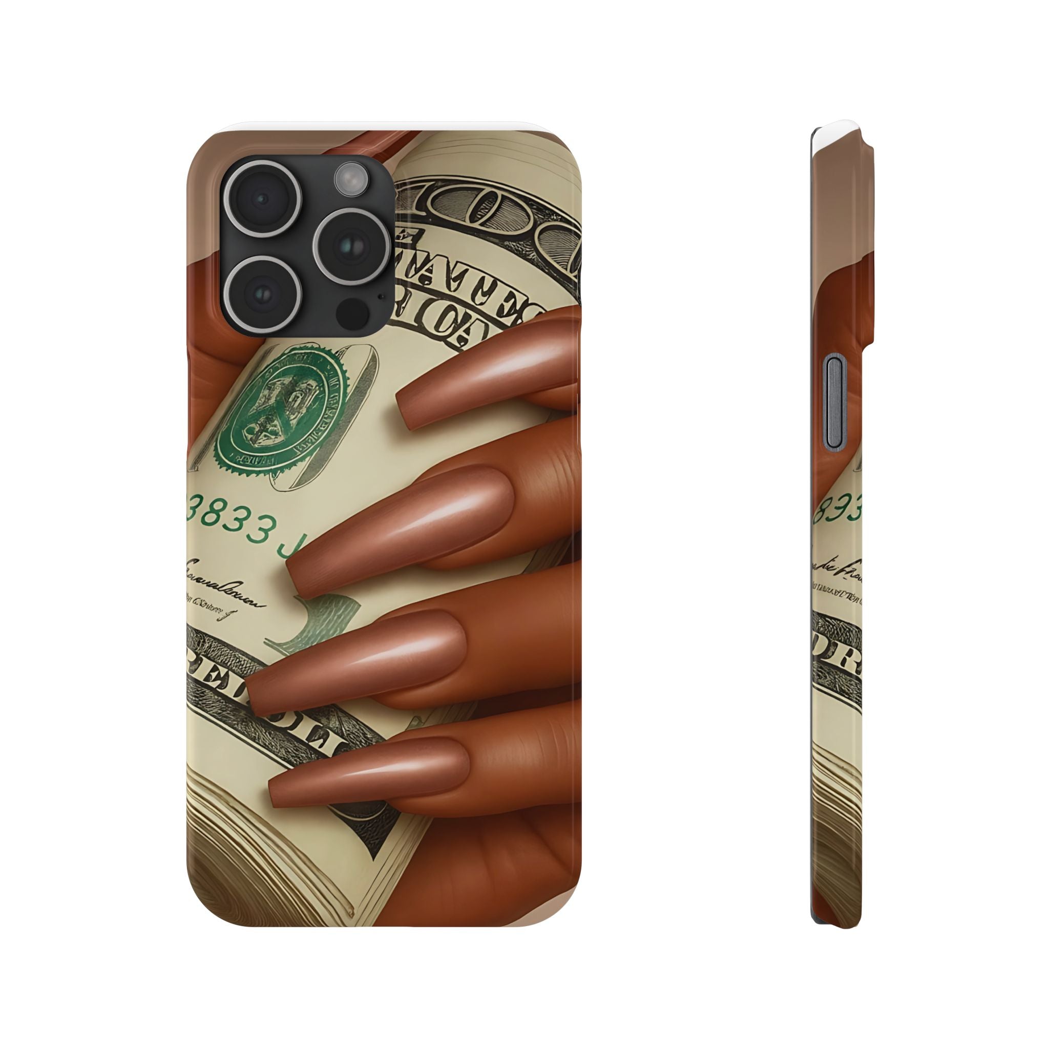 Stylish Slim Phone Case with Money Design, Chic Accessory, Trendy Gift, Phone Protector, Fashionable Tech Case