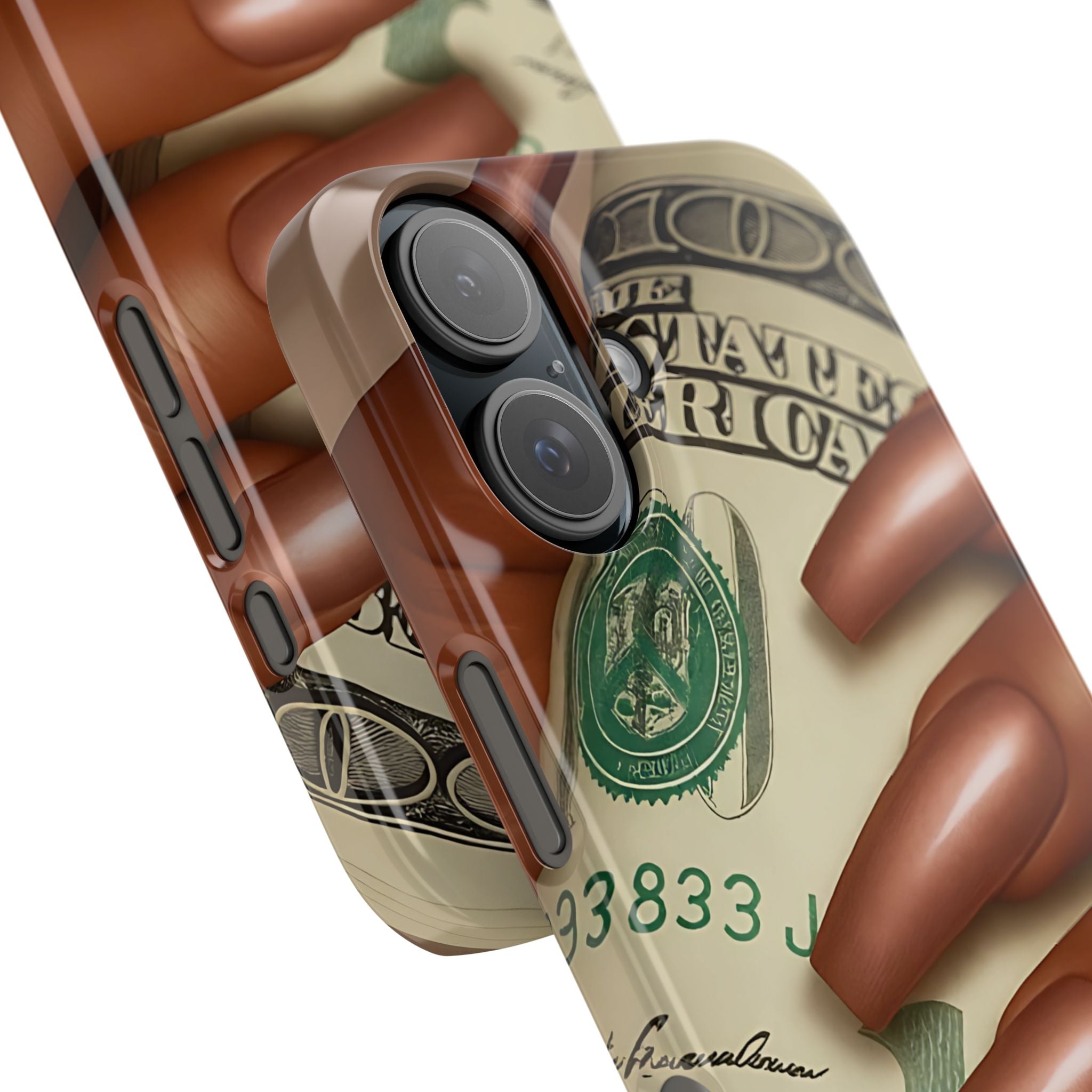 Stylish Slim Phone Case with Money Design, Chic Accessory, Trendy Gift, Phone Protector, Fashionable Tech Case